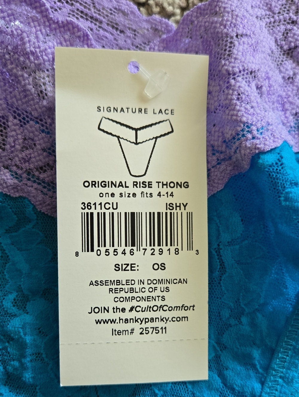 Nwt Bundle/ Lot Of 4 Hanky Panky Original Rise Signature Lace Thongs Size OS - Picture 5 of 6
